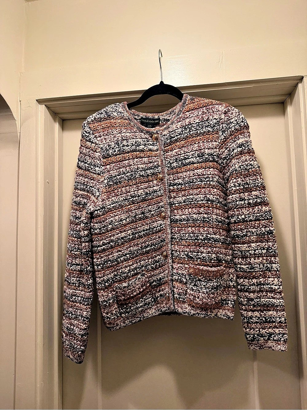 House of Harlow 1960 Striped Cardigan in Pink & Gray Size Medium NWT